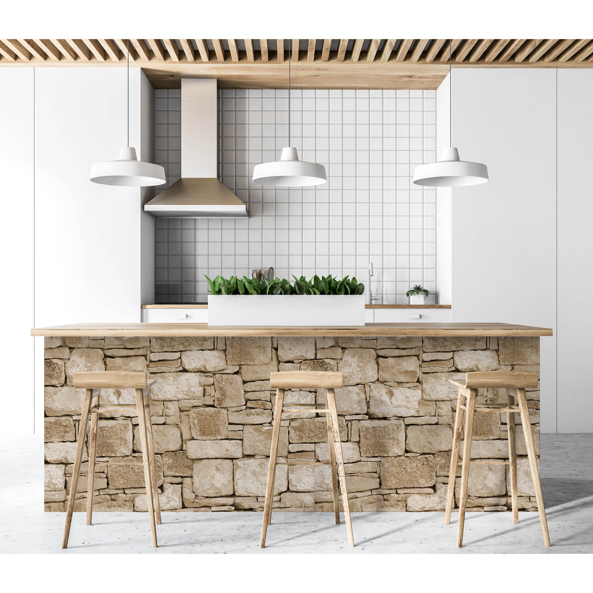 Stickers adhesivos de CERAMIKO - Piedra Seca Sepia Infinita 66x200