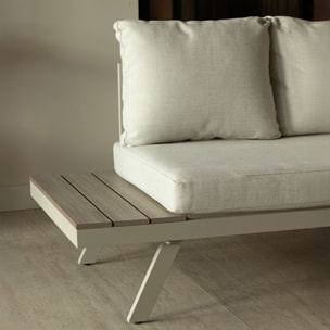 Salon de jardin 6 places en aluminium beige  CALVI