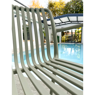 TIAGO - Lot de 2 fauteuils de jardin empilables en Polypropylène vert olive