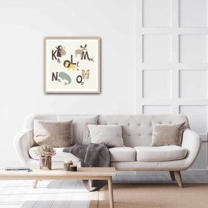 Affiche enfant klmno Affiche + cadre en bois - Chêne