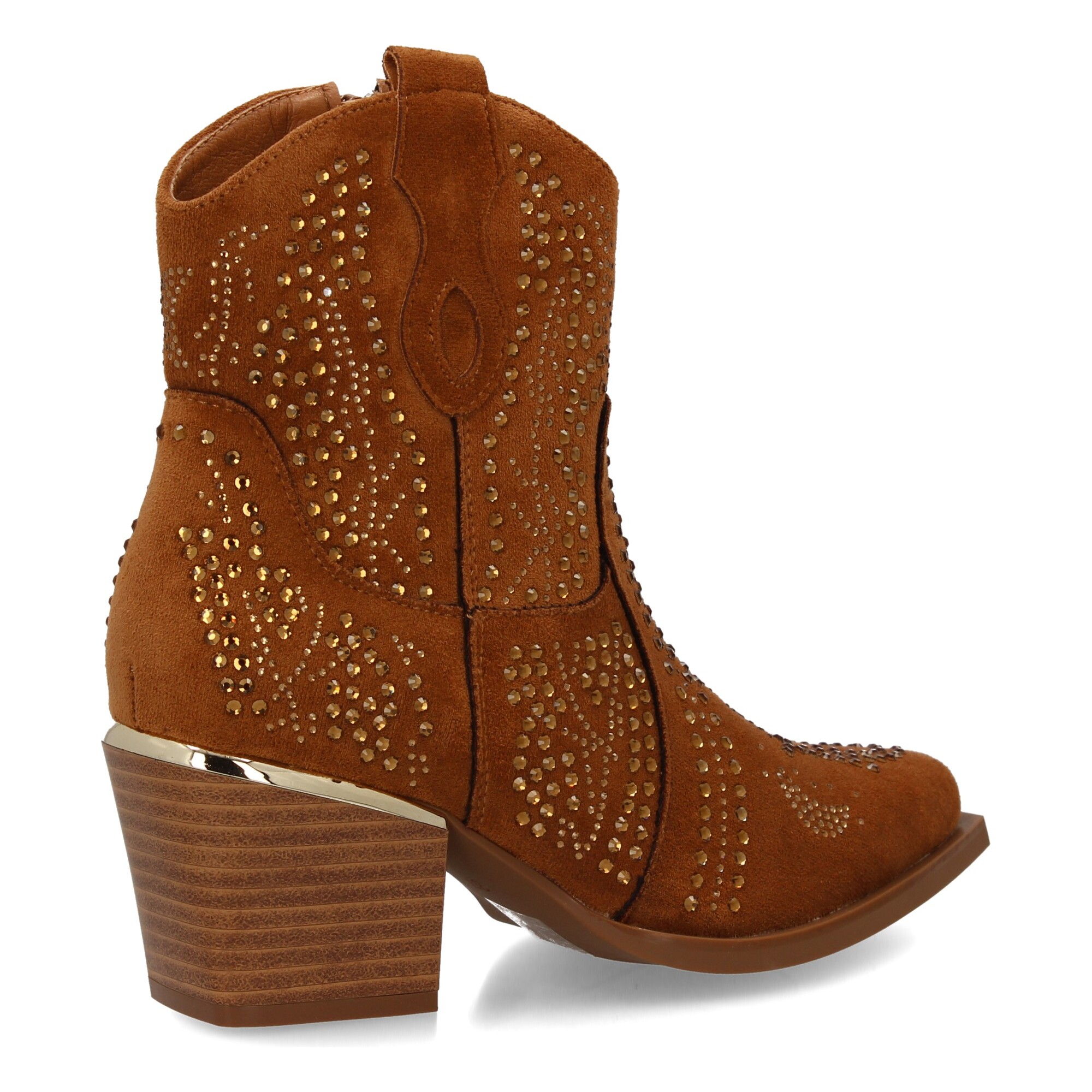 Botin de mujer con detalles brillantes y estilo Cowboy, ideal Otoño invierno