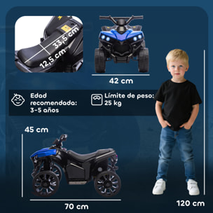 Quad Eléctrico para Niños 6 V, Quad para Niños de 37 a 72 Meses, Velocidad hasta 3â€¯km/h, con Faros y Música, Azul