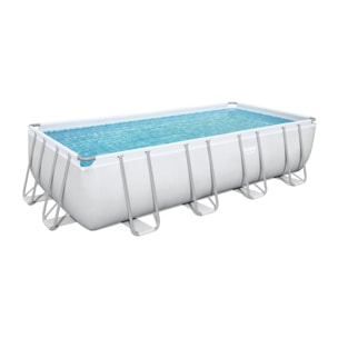 Bestway Piscine hors sol - Rectangulaire - Power Steel - Gris clair - 549 x 274 x 122 cm