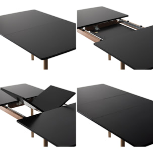 Table extensible HELGA 120 / 160cm noire