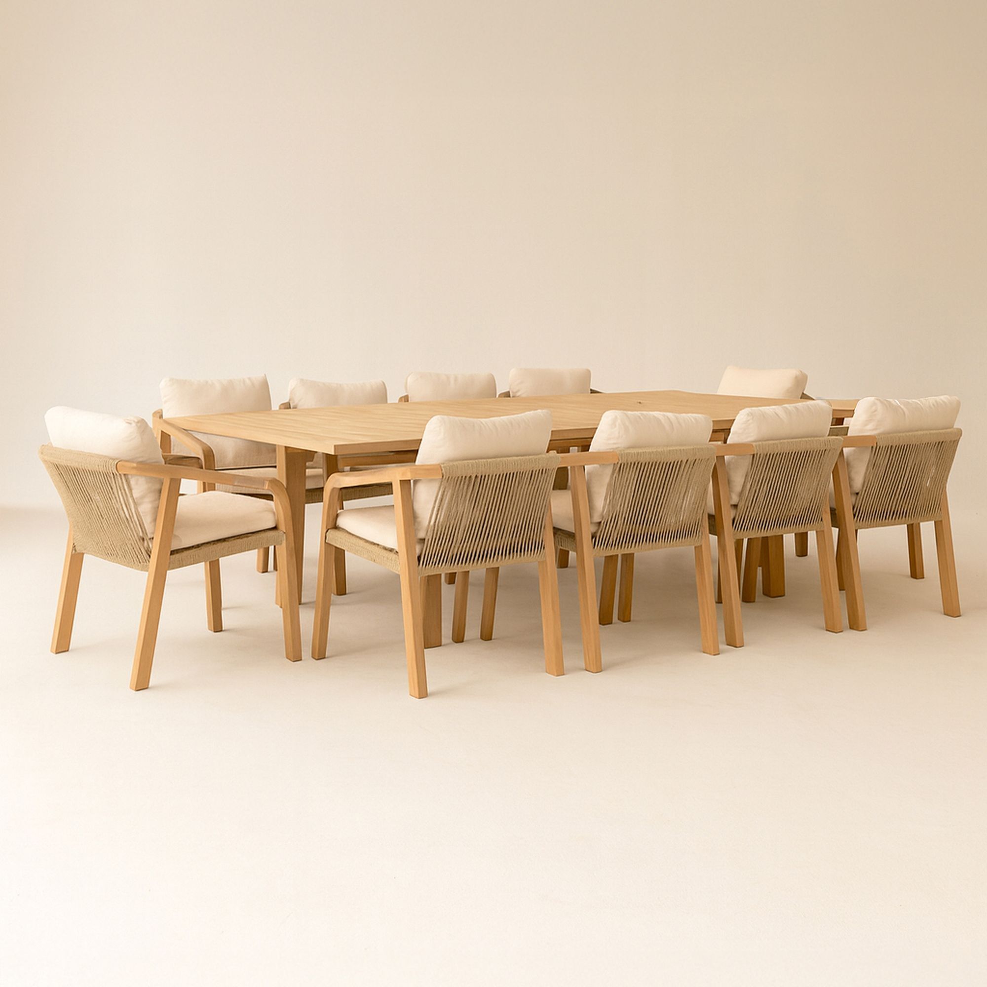 Ensemble de jardin table extensible en bois d'acacia 10 places SAONA