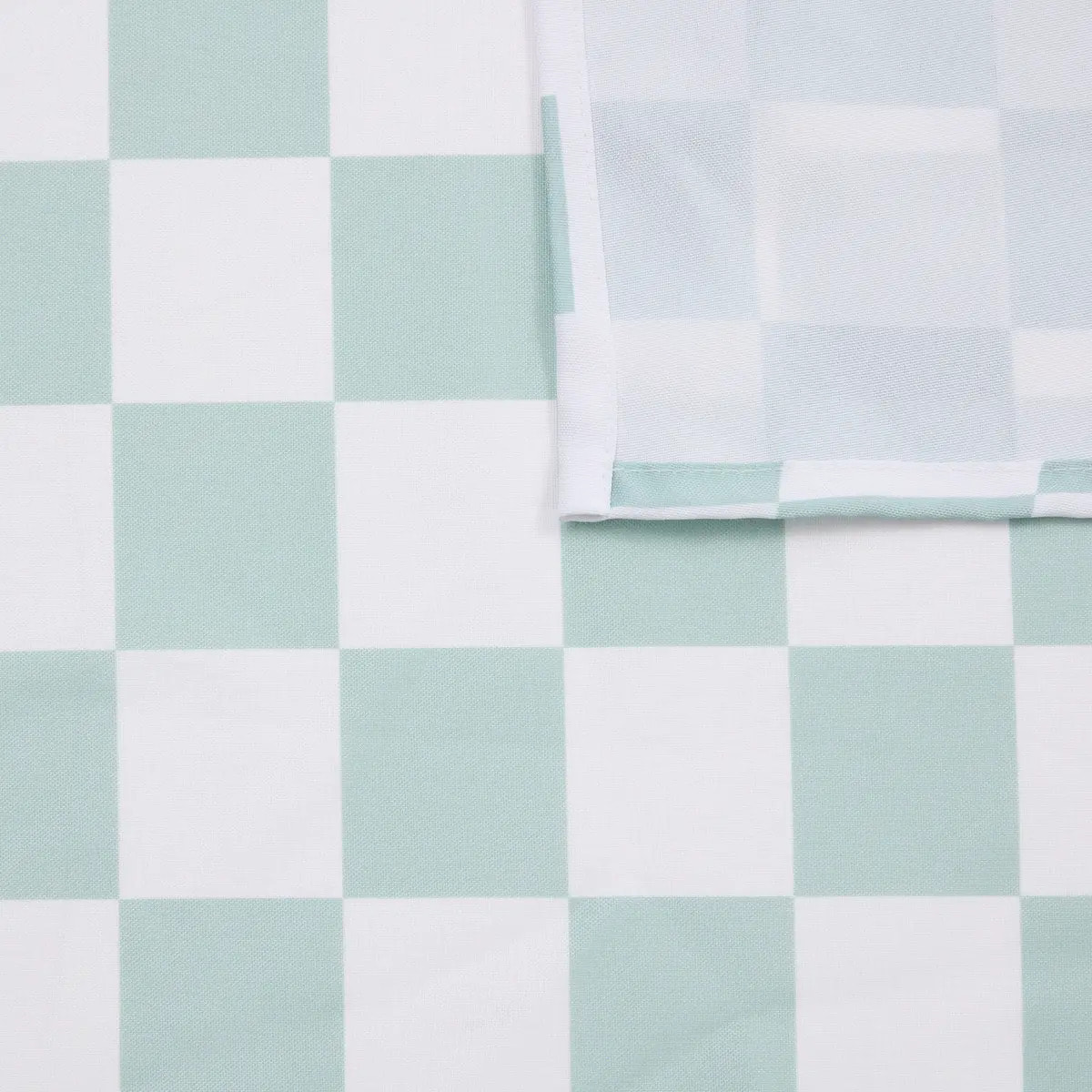 Nappe Della pasta 300x150cm vert céladon imprimé carreaux