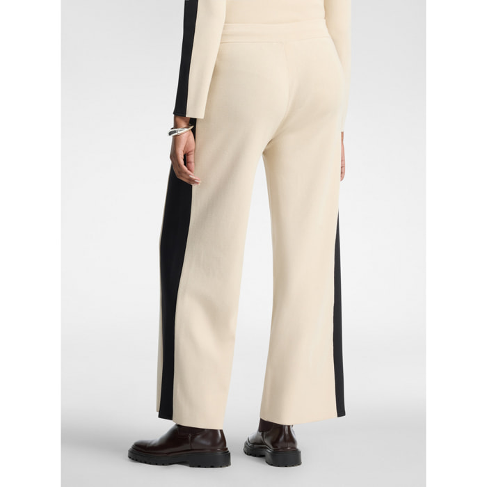 Elena Mirò - Pantaloni palazzo in maglia con coulisse - Beige