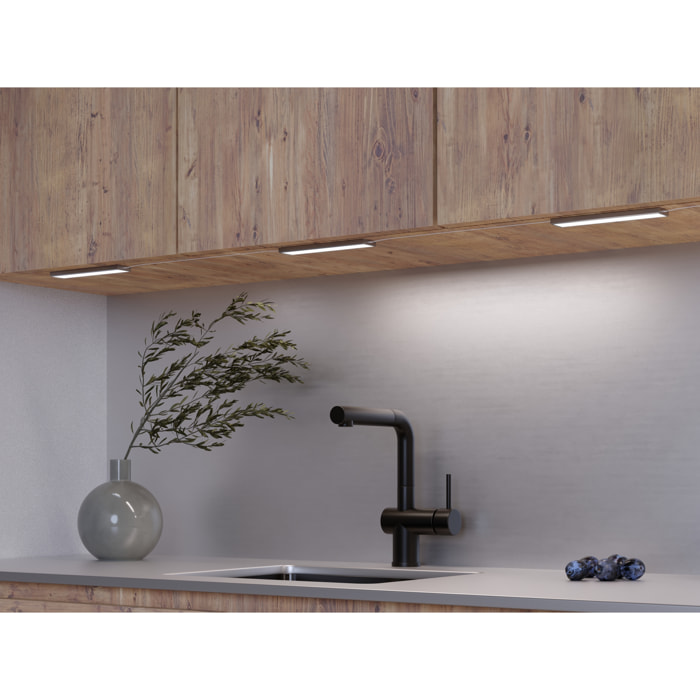 Forlight - Regleta LED Extraplana 200mm, Iluminación Neutra 4000K para Cocinas y Armarios, 185 Lúmenes, 1,6W, Enlazable, Aluminio Duradero, Diseño Discreto y Eficiente