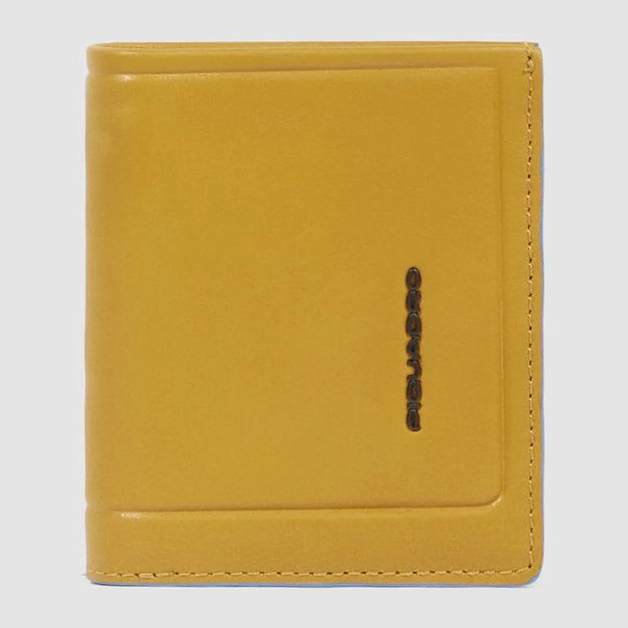 Piquadro Portafogli verticale in pelle con porta monete, porta carte di credito e protezione RFID