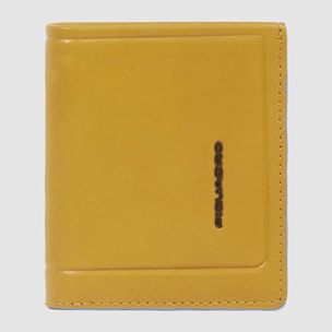 Piquadro Portafogli verticale in pelle con porta monete, porta carte di credito e protezione RFID