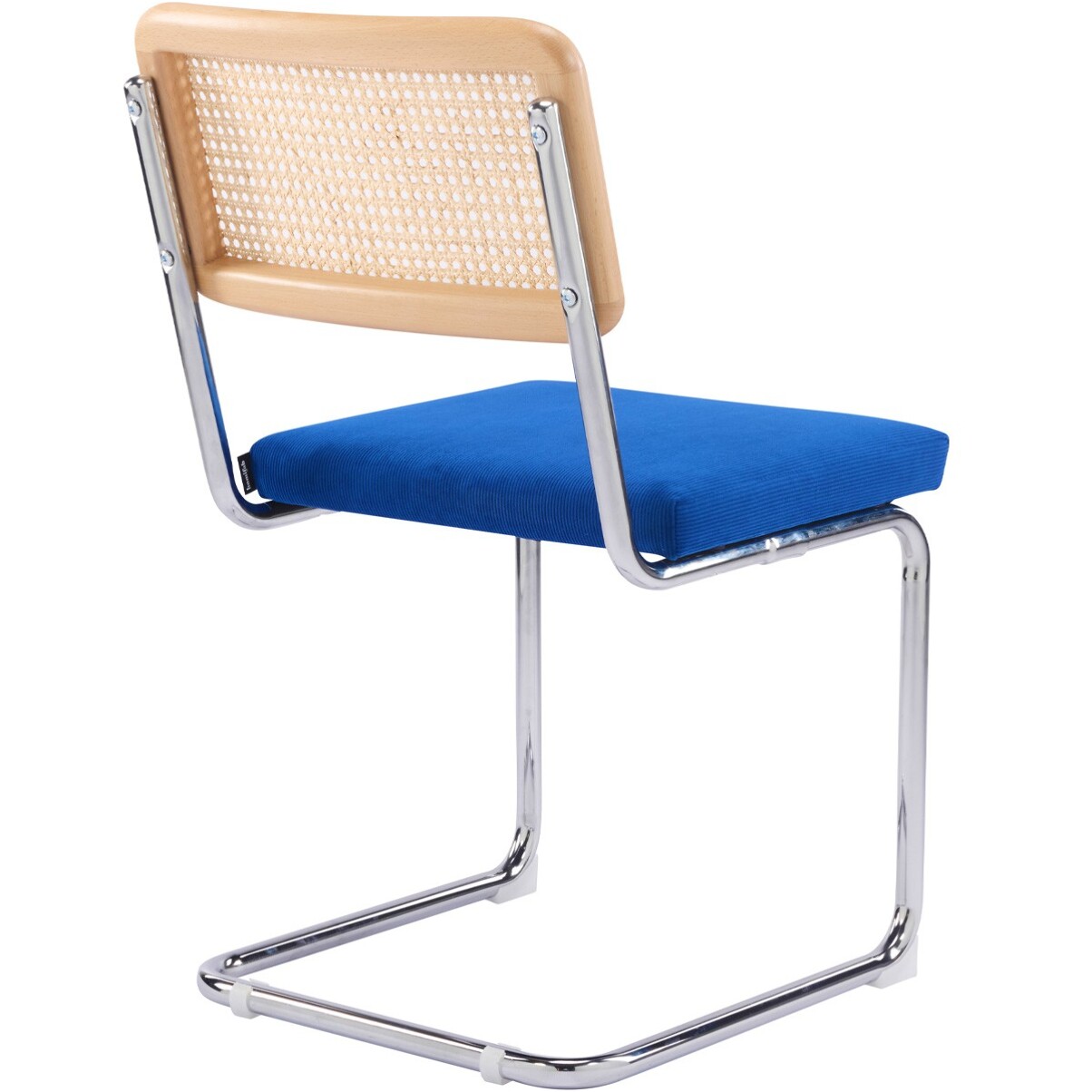 Lot de 2 chaises en cannage et velours côtelé - MUSE