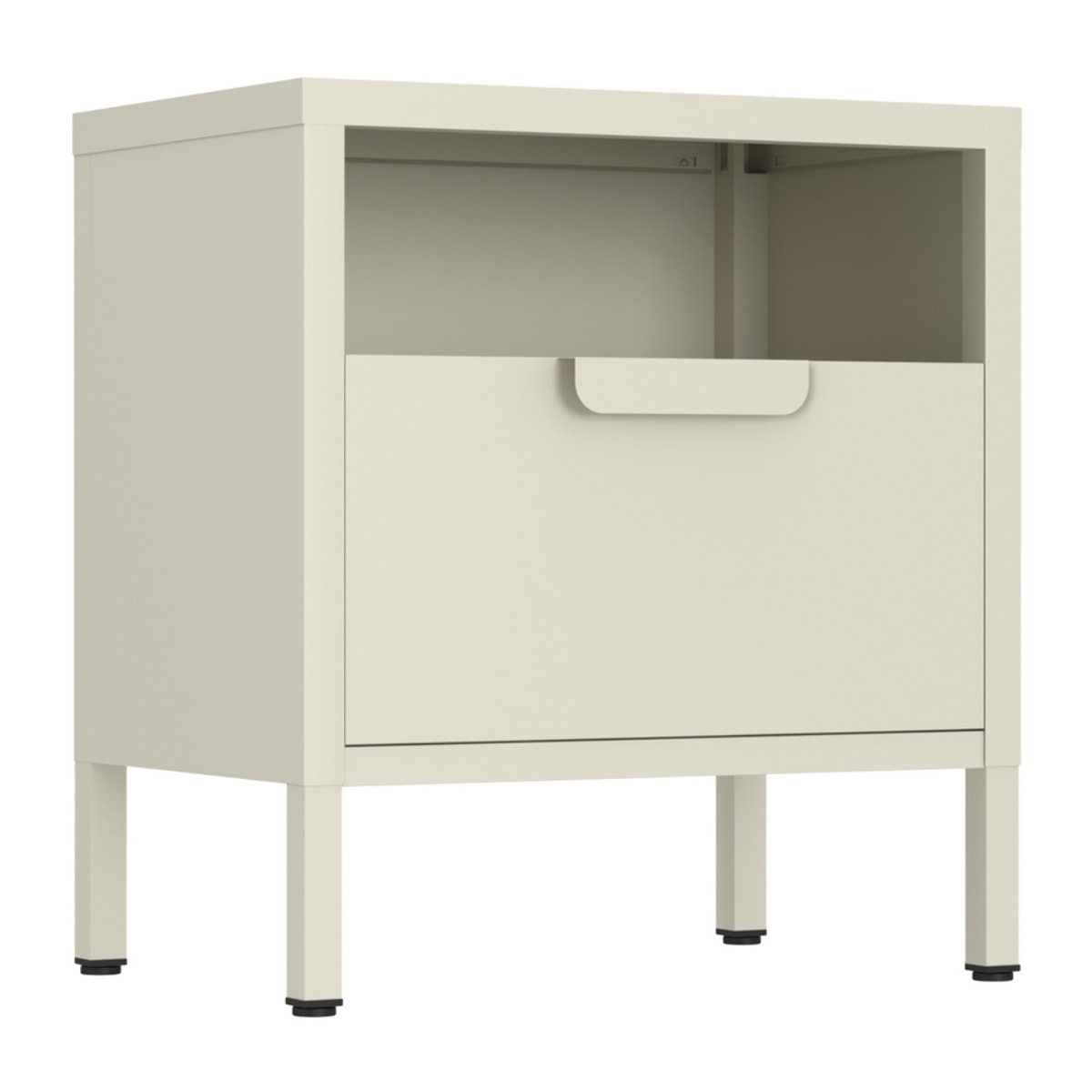 Comodino in metallo con cassetto 45x30x50cm avorio - Pop
