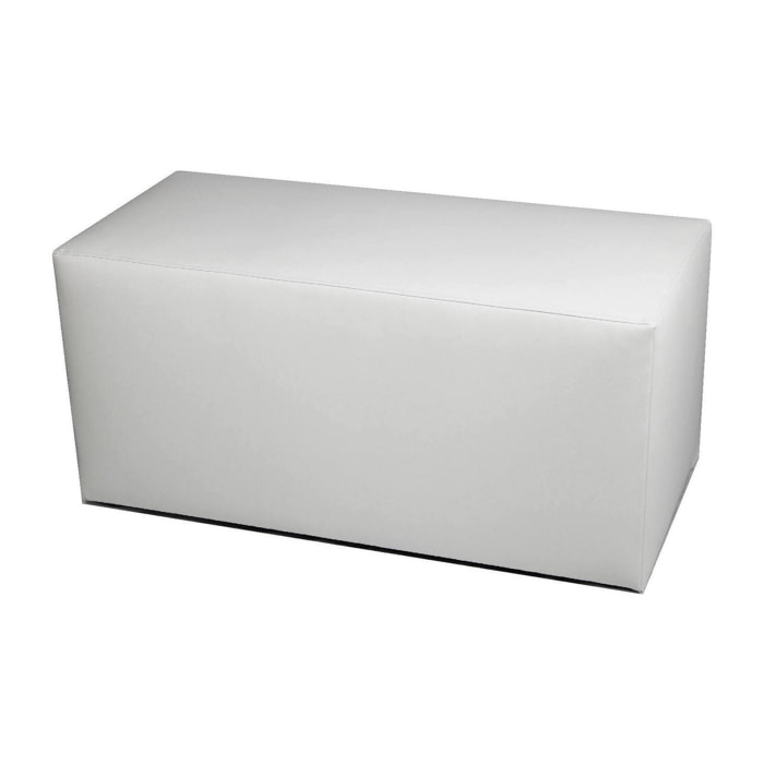 Pouf București, Poltrona multiuso, Poltroncina sacco, Pouf poggiapiedi, Made in Italy, 40x90 h42 cm, Bianco