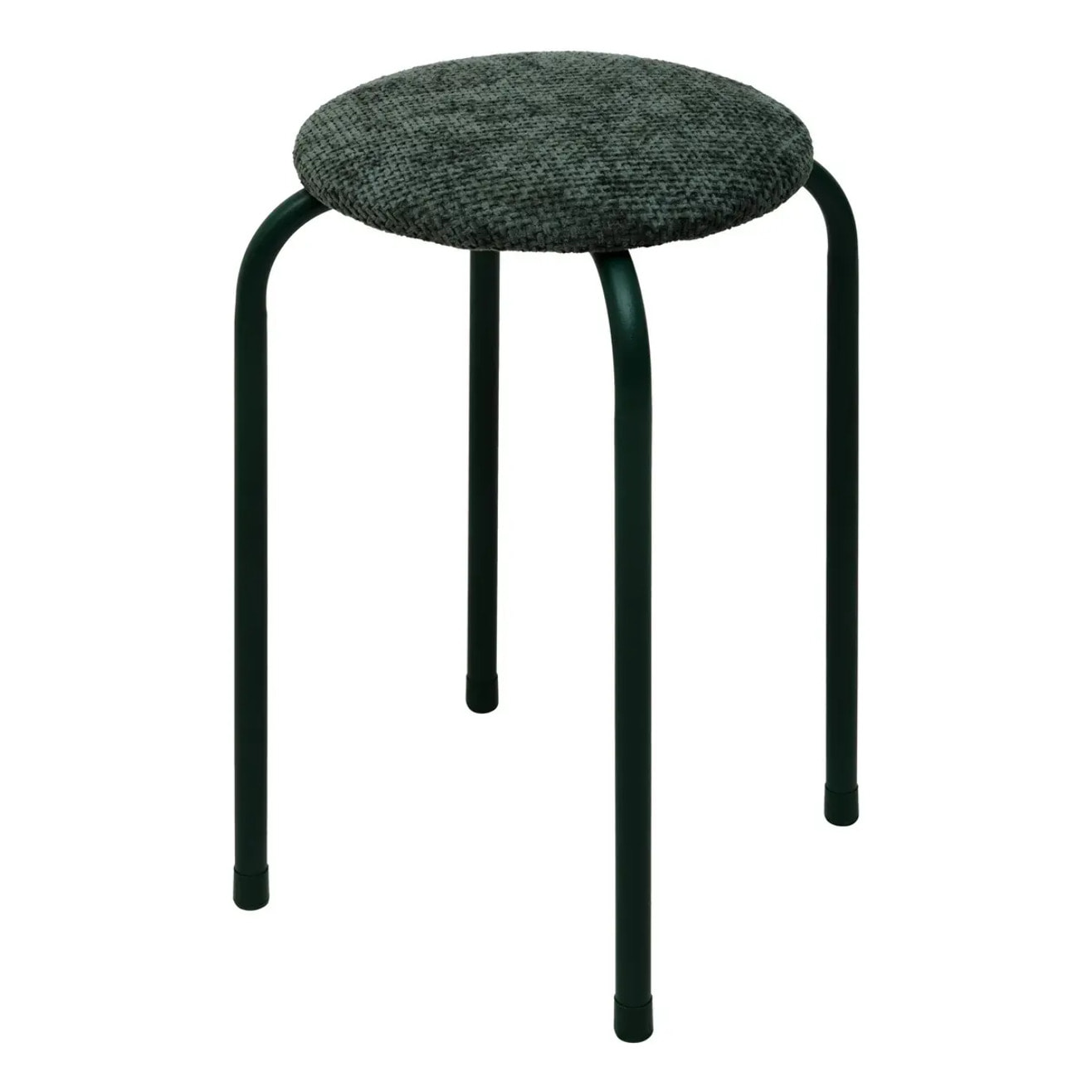 Tabouret rond empilable avec assise velous Flexy vert