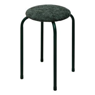 Tabouret rond empilable avec assise velous Flexy vert