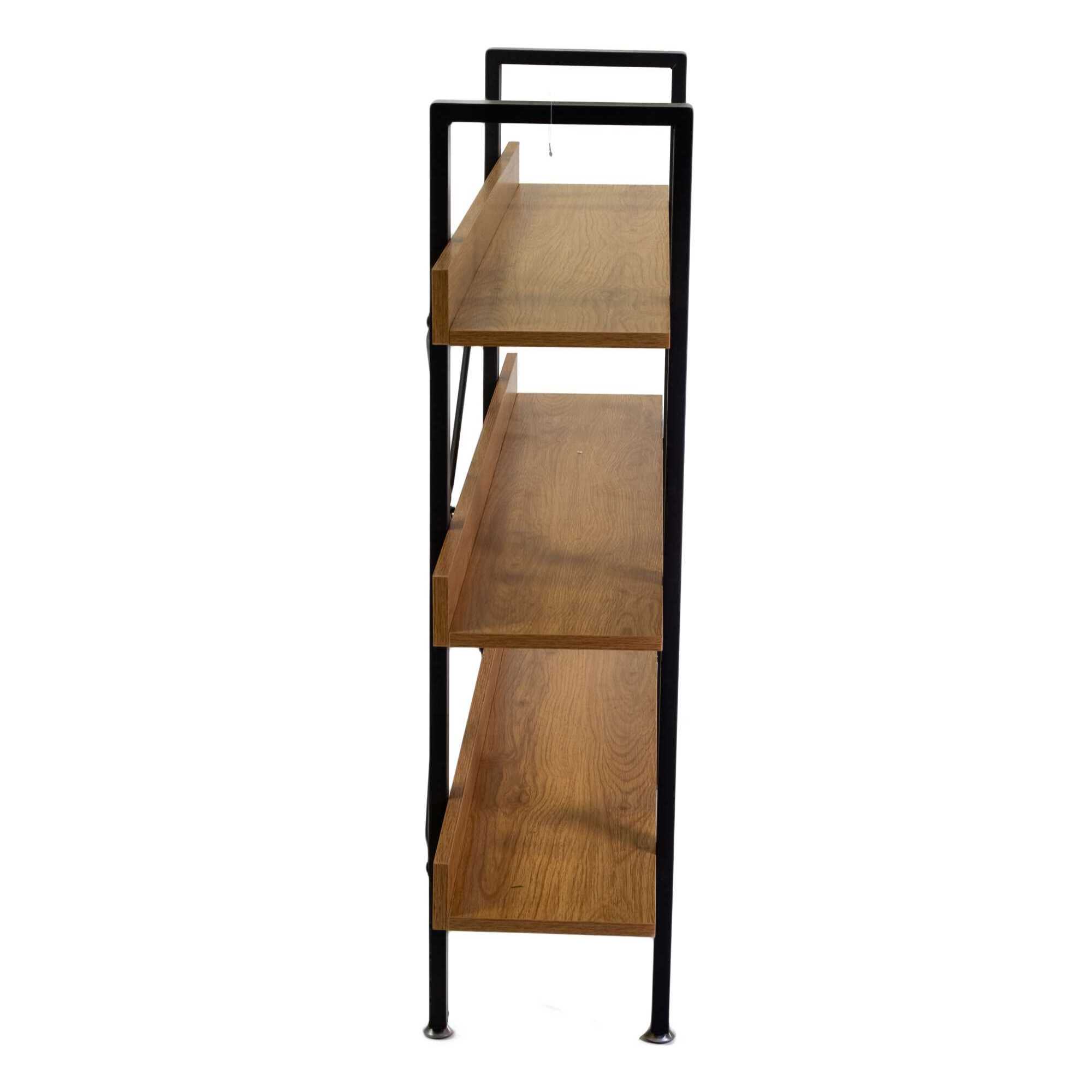 Scaffale Achille Vacchetti in metallo legno 3 piani cm120x28h108