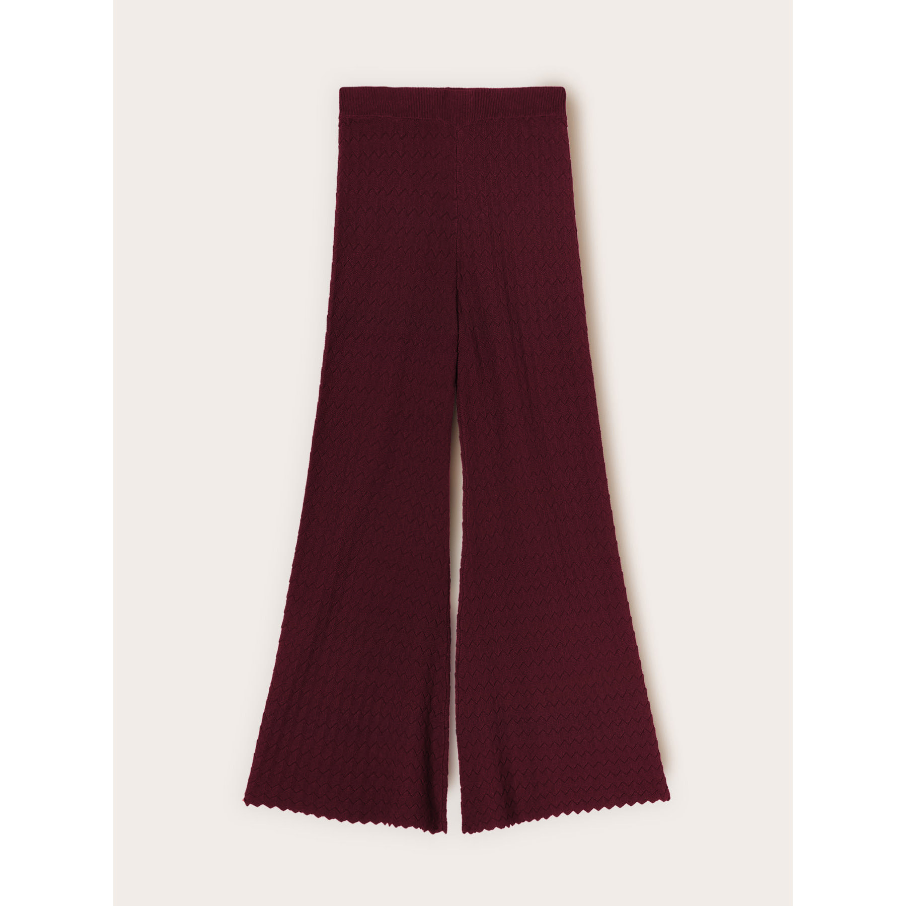Motivi - Pantaloni in maglia effetto pizzo - Bordeaux