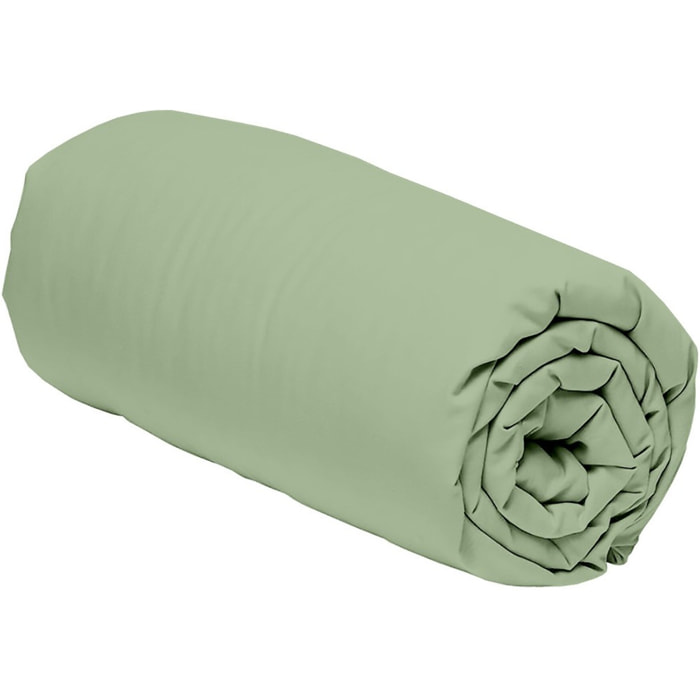 Drap Housse - 100%percale De Coton 80 Fils/cm2-bonnet 30cm-uni Sauge