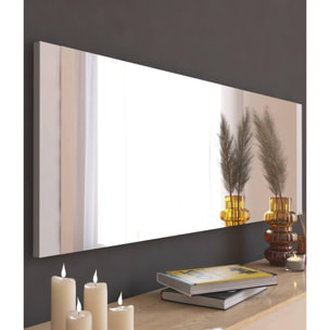 Specchio Dprenn, Specchiera, Articolo d'arredo a muro, Decorazione con specchio, 40x2h120 cm, Bianco