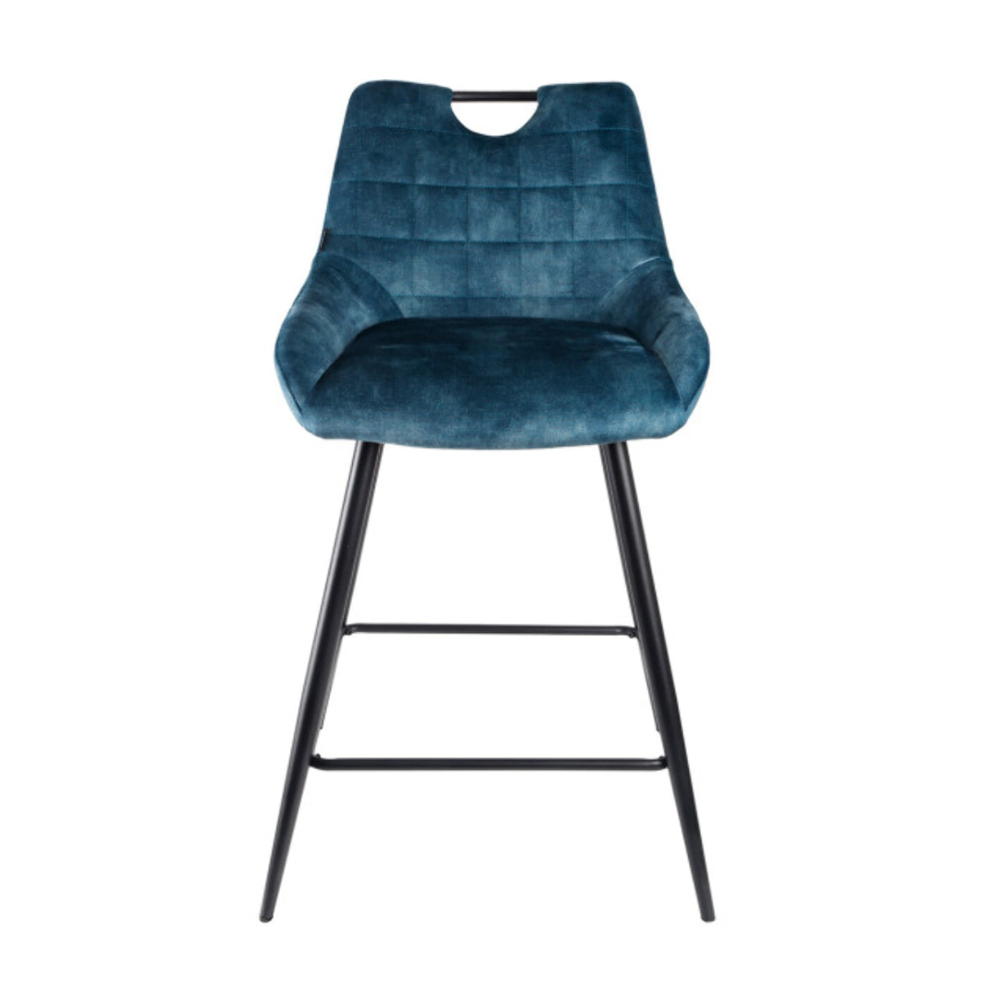 Chaise de bar en velours avec poignée et pieds en métal - ROSA 2