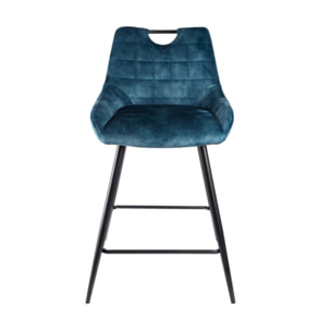 Chaise de bar en velours avec poignée et pieds en métal - ROSA 2