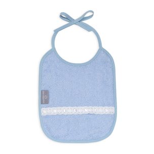 Pack 2 Baberos Don Algodon 20X25 Modelo Pasacinta Bco/Azul