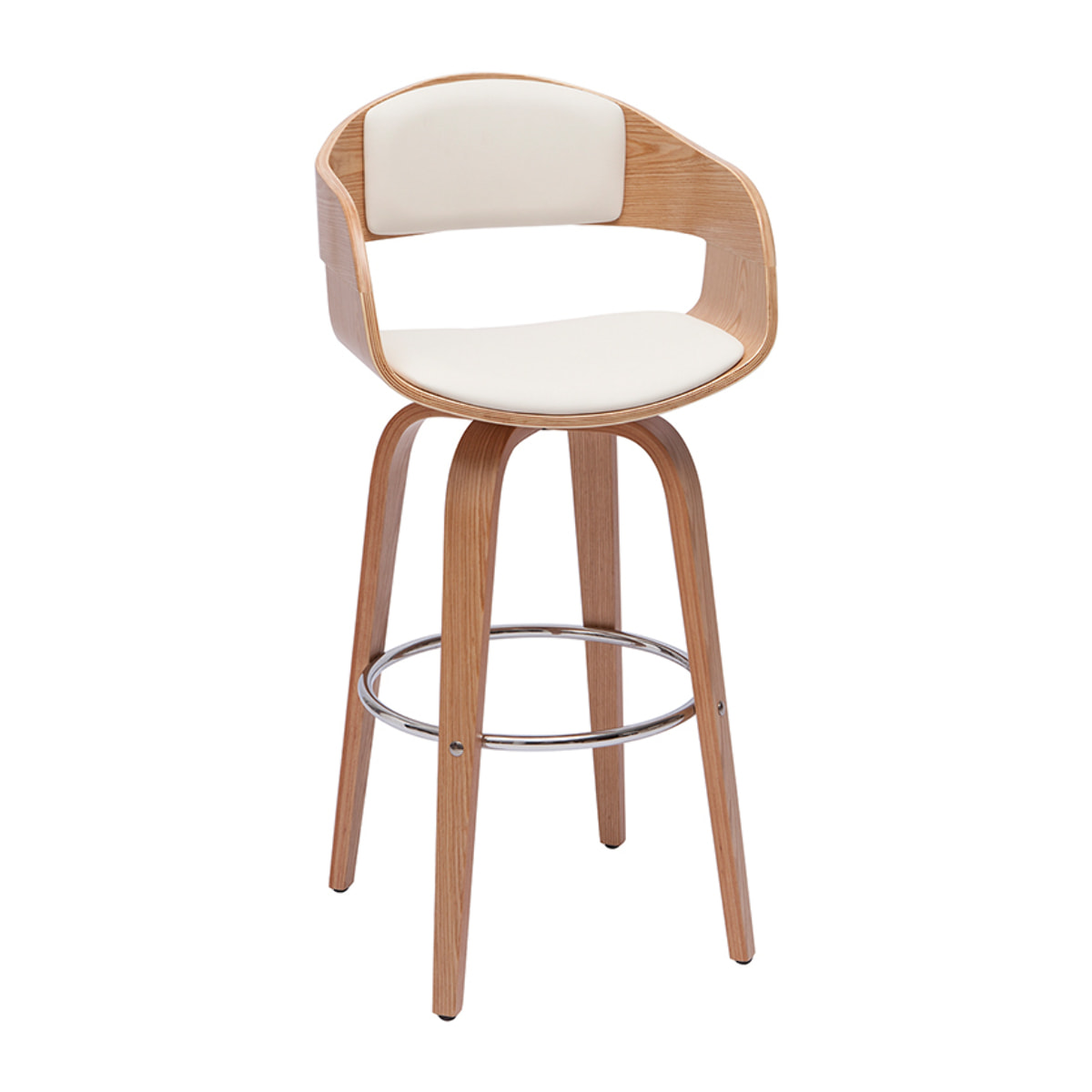 Tabourets de bar scandinaves pivotants 360° en bois clair H67.5 cm (lot de 2) GAO