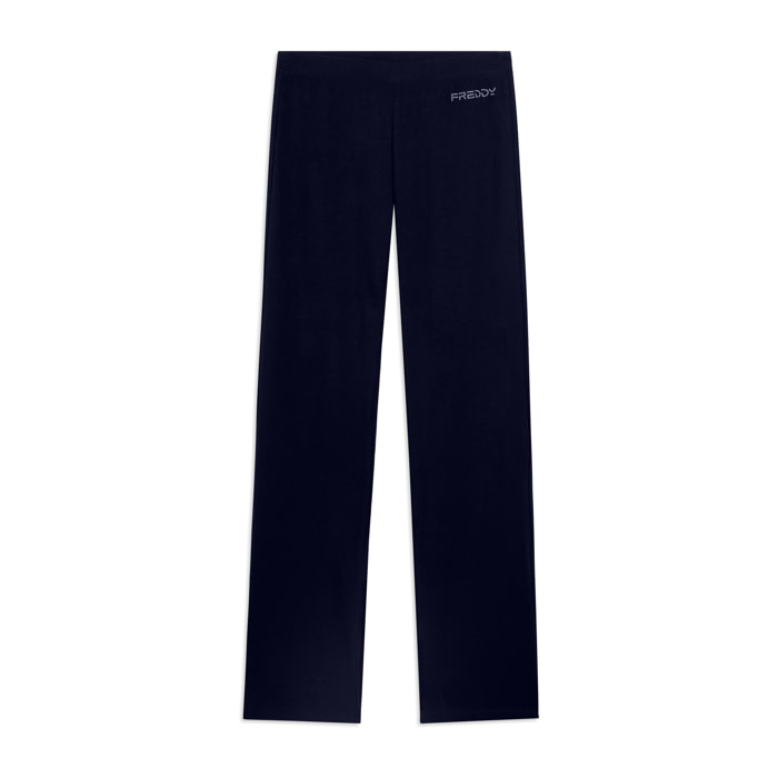 Pantaloni Sportivi Gamba Dritta con Cuciture a Cuore