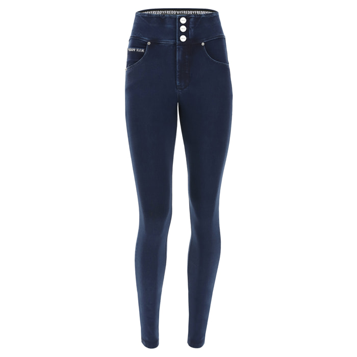 Pantaloni N.O.W.® skinny a vita alta in jersey denim