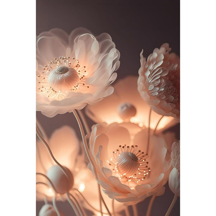 Tableau floral fleurs lumineuses  Toile imprimée