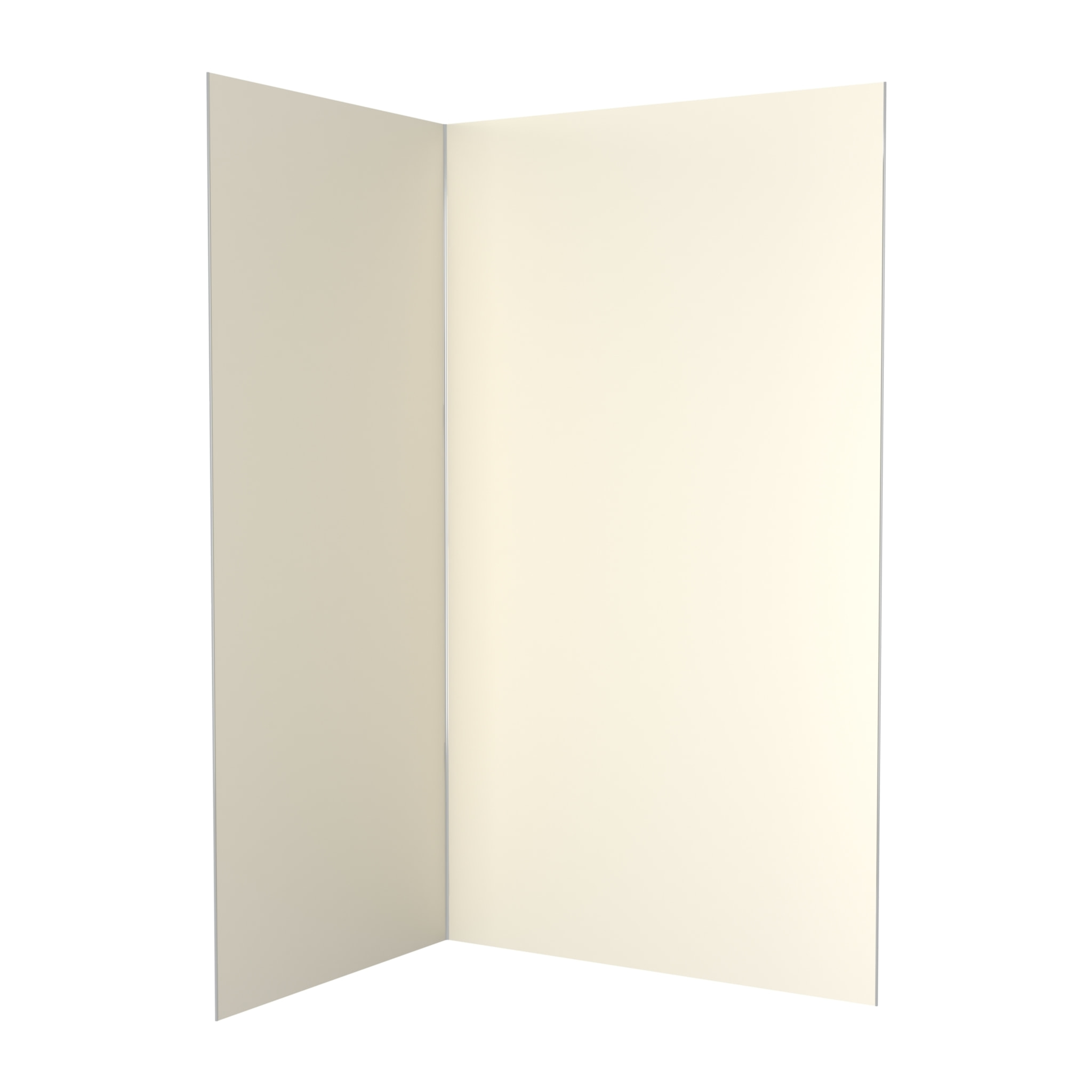 Lot de 2 Panneaux Muraux Aluminium Ivoire 90+120x210 cm avec Profilés Chrome - WALL'IT