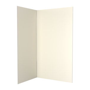 Lot de 2 Panneaux Muraux Aluminium Ivoire 90+120x210 cm avec Profilés Chrome - WALL'IT