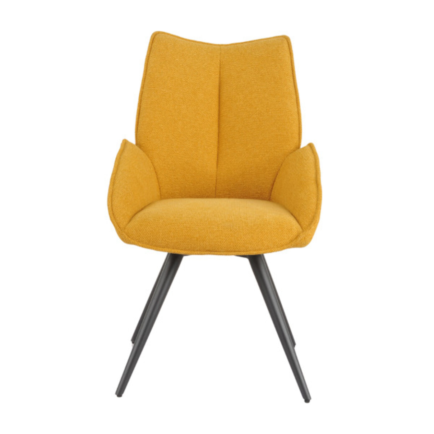 Chaise rotative 180° en tissu avec pieds évasés en métal noir - COLINE