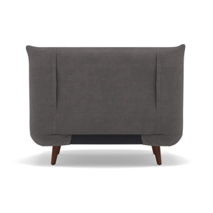 Lumi - Banquette convertible clic-clac 1 place en velours côtelé - Gris