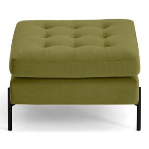 Isaure - pouf en velours - Vert Olive