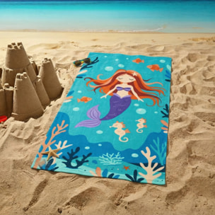 Serviette de plage microfibre enfant - Sirena - 70x140cm - 220g/m²