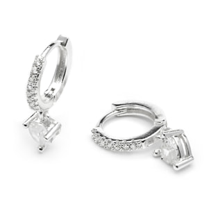 Pendientes acabado plata y Circonita Brillante
