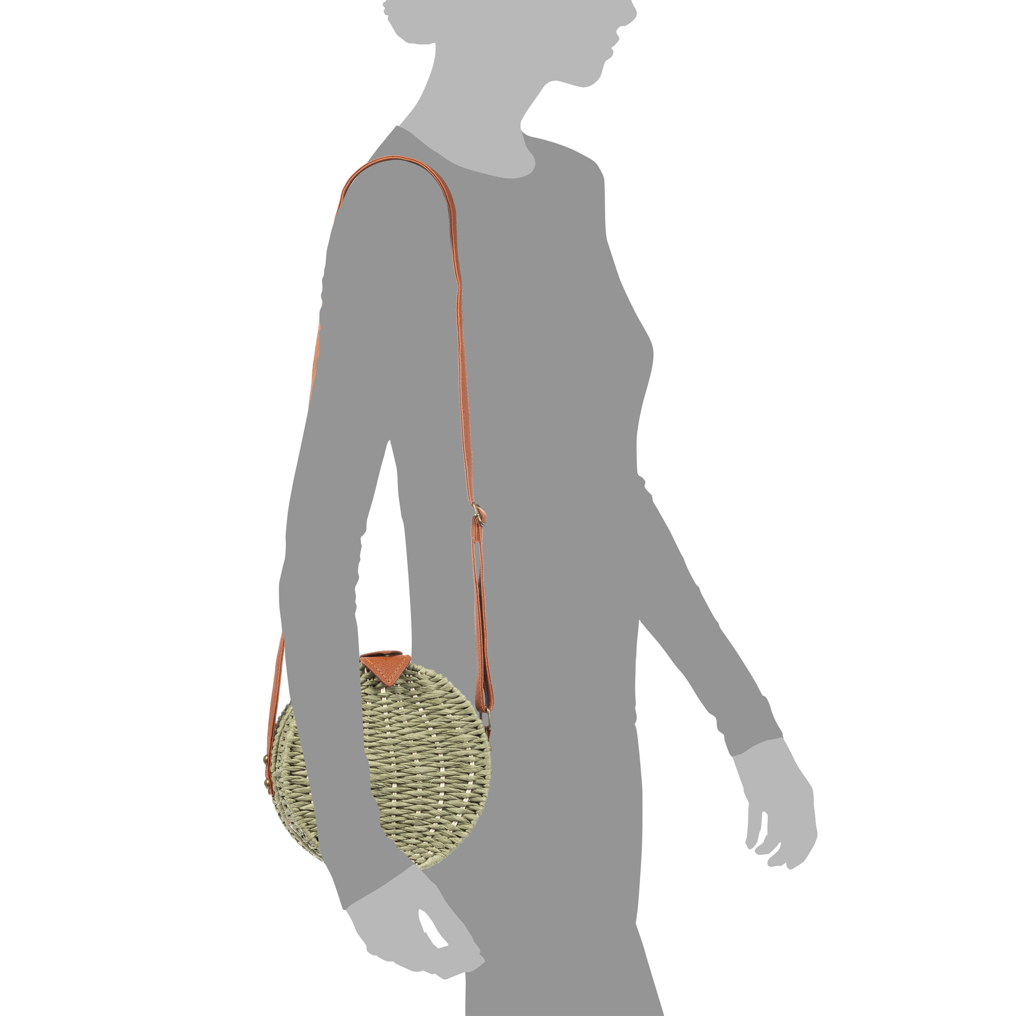 Cuneo Bolso bandolera Mujer. Tejido Paja  Piel Sintética PU