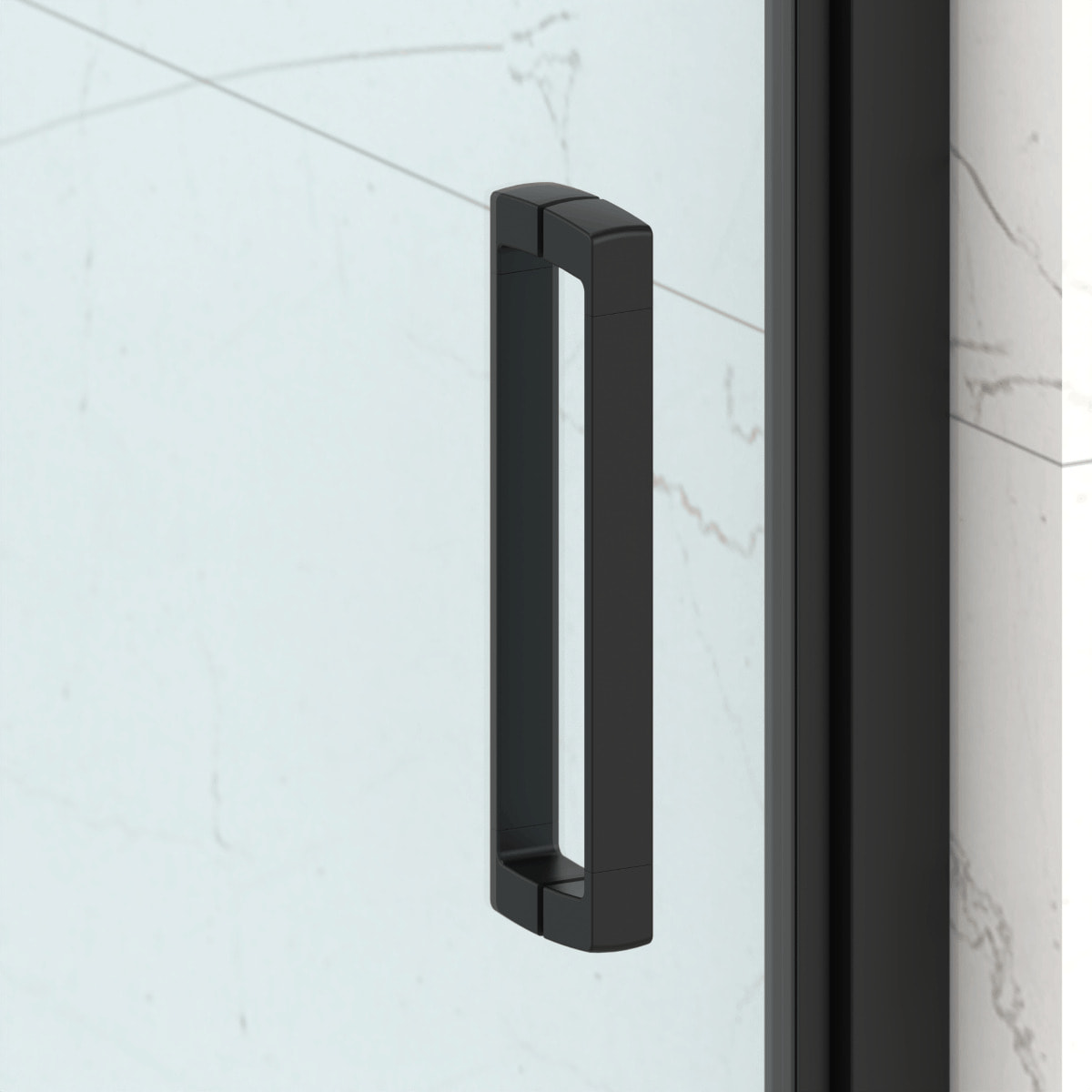 TEX-C ensemble porte compact/paroi 80x90cm anticalcaire avec profilés noir mat (SATTEXC80S90C)