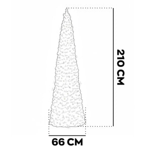 Sugarplum - Albero di Natale a Cono con 720 Luci LED in PVC Ø70x240H cm