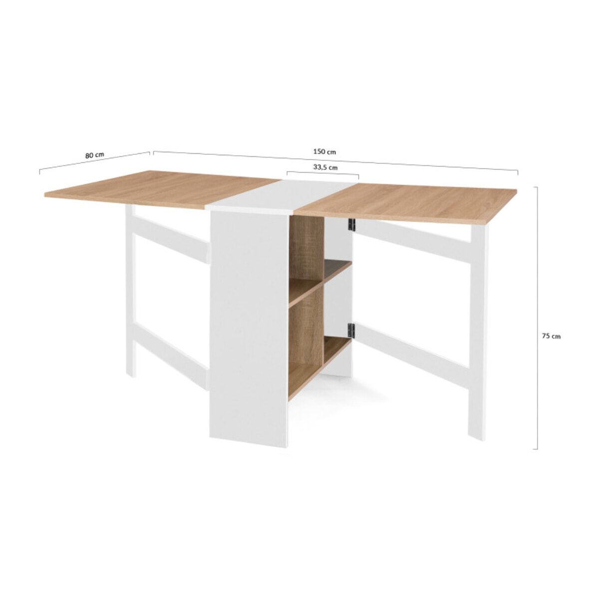 Tables à manger dépliables Edi avec rangement intégré