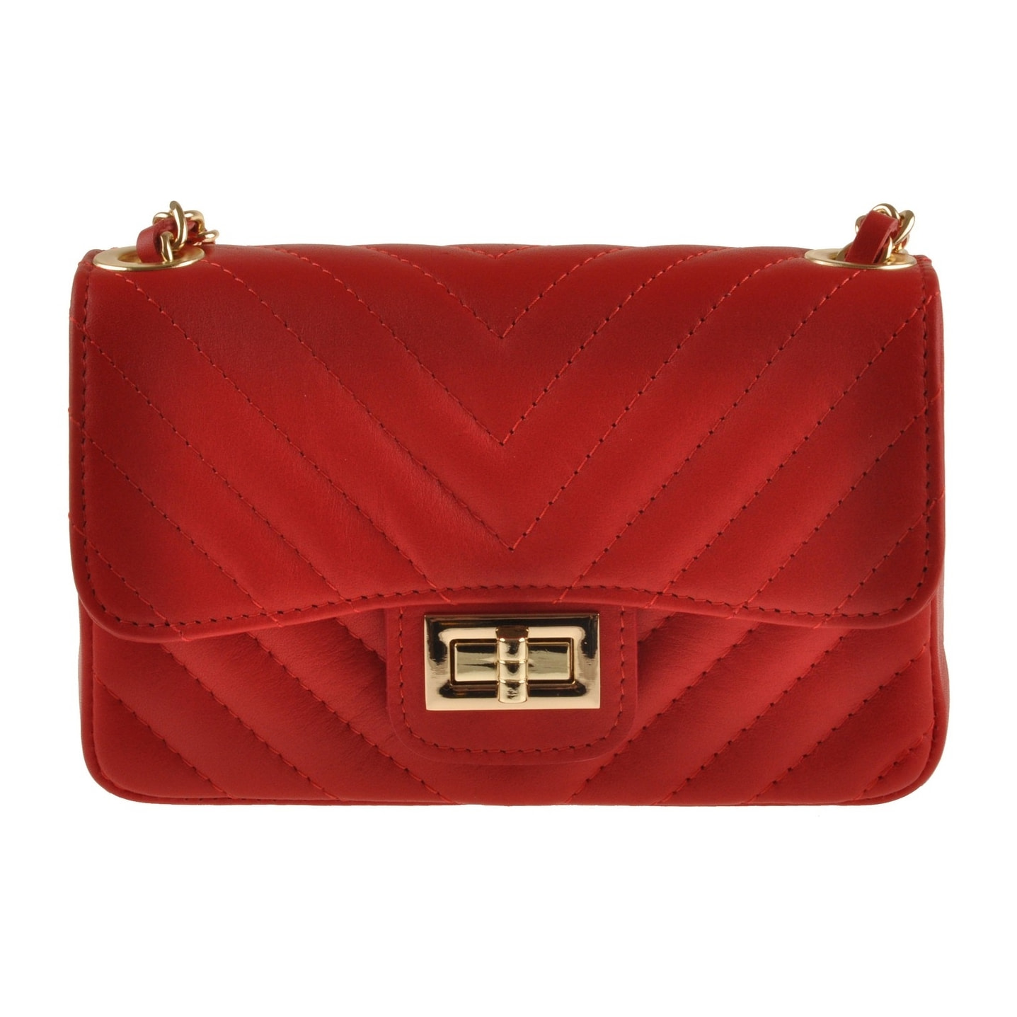 Borse Donna colore Rosso-in pelle Made in Italy 20X13X5cm