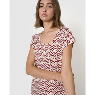 Camisón corto de algodón sheet teja
