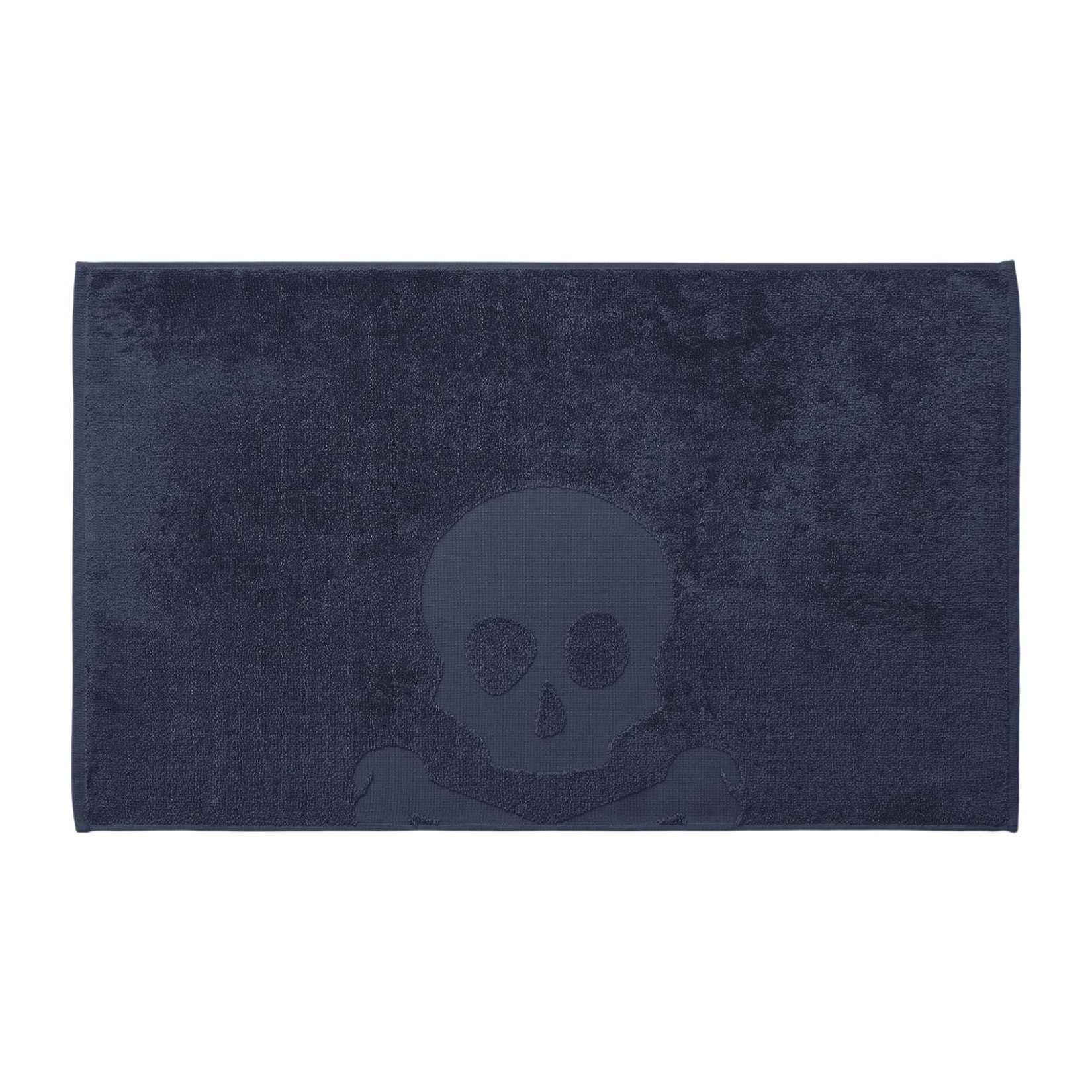Alfombra de baño calavera 50x80cm 100% algodón 750gsm azul marino scalpers home
