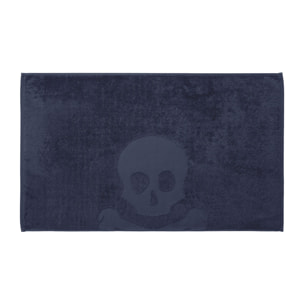 Alfombra de baño calavera 50x80cm 100% algodón 750gsm azul marino scalpers home