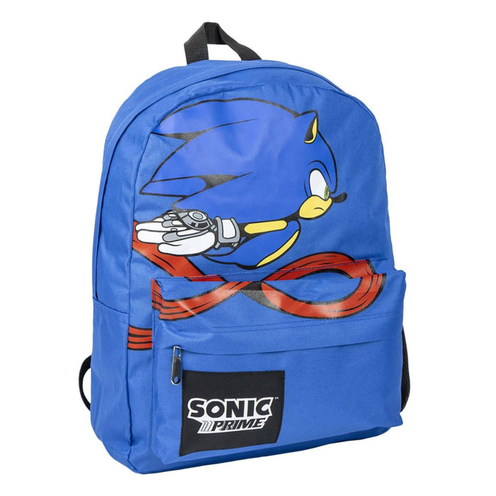 Mochila escolar de sonic prime - color azul - 32 x 12 x 42 cm - cierre de cremallera - asa ajustable - mochila resistente y duradera