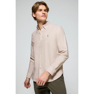 Camisa oxford marrón con logo bordado Rigby Go