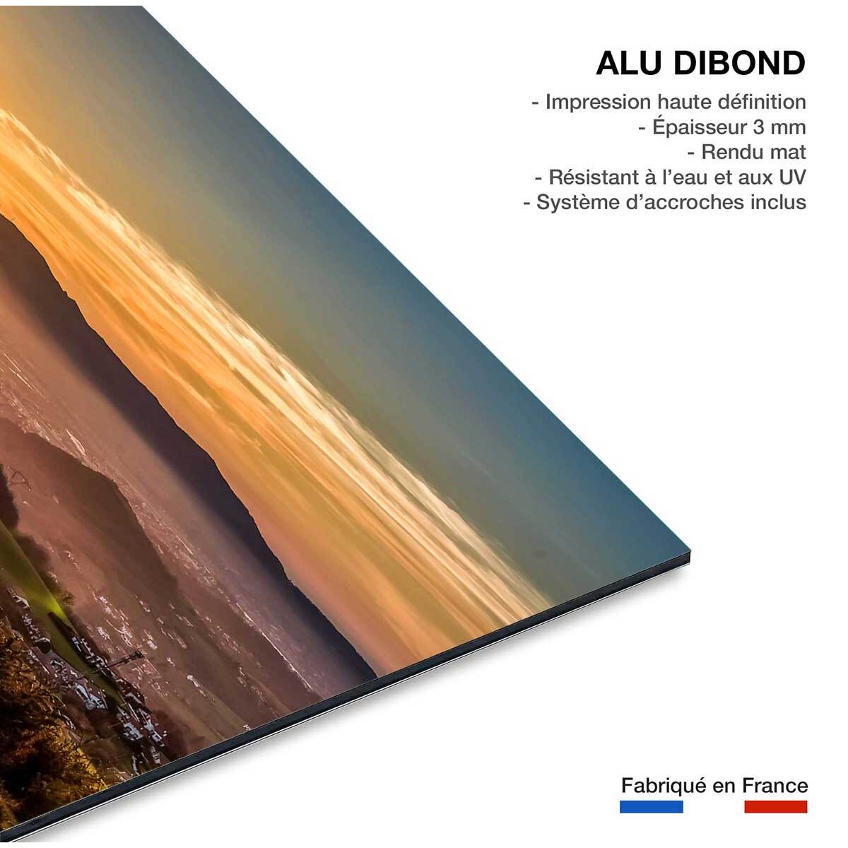 Tableau coucher de soleil sur le pays basque Tableau alu Dibond