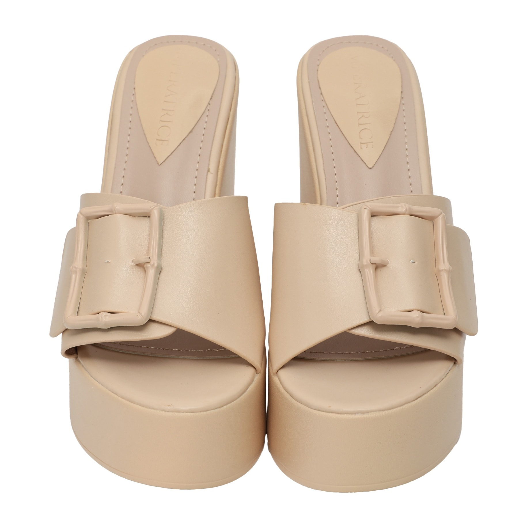 Ciabatta con zeppa - tacco 12,5 cm - plateaux 4,5 cm