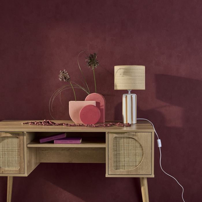 Lampe de table intérieur céramique moutarde H 44cm - Aurore